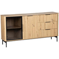SIDEBOARD  in 159/82/40 cm  - Schwarz/Eiche Artisan, Design, Glas/Holzwerkstoff (159/82/40cm) - MID.YOU