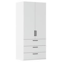 DREHTÜRENSCHRANK 101/235/61 cm,  in Weiß, 2-türig  - Schwarz/Weiß, Basics, Holzwerkstoff/Metall (101/235/61cm) - Novel