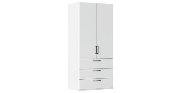 DREHTÜRENSCHRANK 101/235/61 cm,  in Weiß, 2-türig  - Schwarz/Weiß, Basics, Holzwerkstoff/Metall (101/235/61cm) - Novel