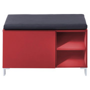 GARDEROBENBANK 80/48/39 cm - Anthrazit/Rot, Design, Holzwerkstoff/Textil (80/48/39cm) - Xora
