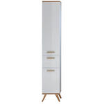 HOCHSCHRANK 35,5/205/33,0 cm  - Eichefarben/Weiß, KONVENTIONELL, Glas/Holzwerkstoff (35,5/205/33,0cm) - Xora