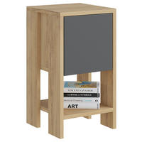 NACHTTISCH 30/55/30 cm  in Graphitfarben, Eichefarben  - Eichefarben/Graphitfarben, Design, Holzwerkstoff (30/55/30cm) - Livetastic