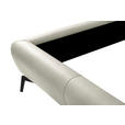 POLSTERBETT 180/200 cm,  in Creme, gepolstertes Kopfteil,  - Creme/Schwarz, Design, Leder/Metall (180/200cm) - Esposa