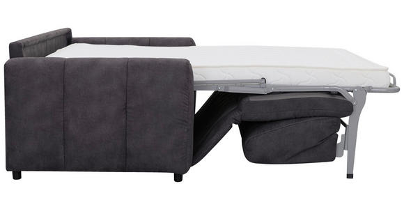 SCHLAFSOFA Leinenoptik Dunkelgrau  - Dunkelgrau/Schwarz, Design, Kunststoff/Textil (198/91/100cm) - Carryhome