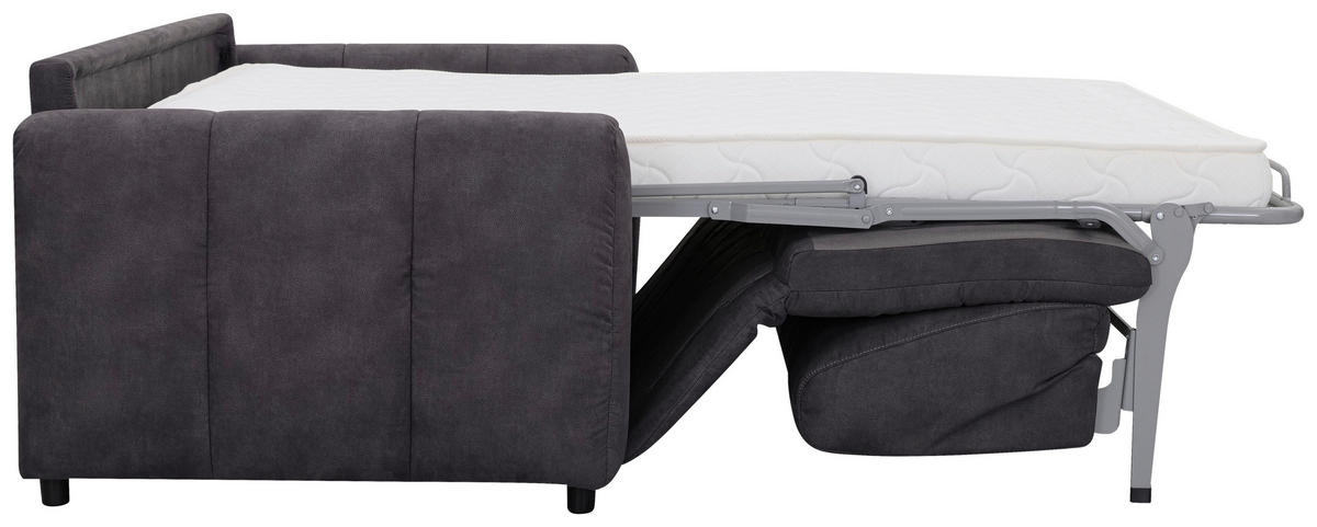SCHLAFSOFA Leinenoptik Dunkelgrau  - Dunkelgrau/Schwarz, Design, Kunststoff/Textil (198/91/100cm) - Carryhome