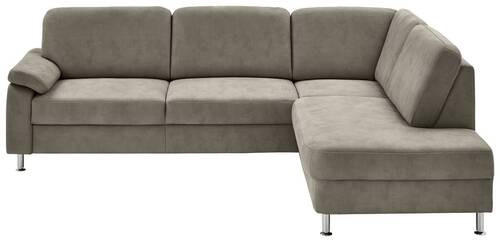 ECKSOFA Grau Mikrofaser  - Grau, Design, Textil/Metall (266/202cm) - Beldomo System