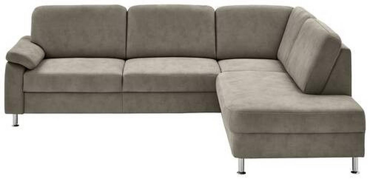 ECKSOFA Rostock Grau Mikrofaser  - Grau, Design, Textil/Metall (266/202cm) - Beldomo System