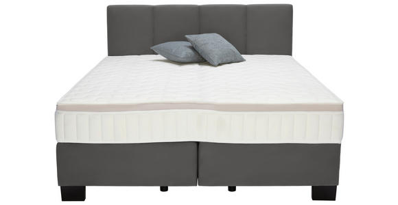 BOXSPRINGBETT 160/200 cm  in Anthrazit  - Anthrazit/Schwarz, Design, Kunststoff/Textil (160/200cm) - Hom`in