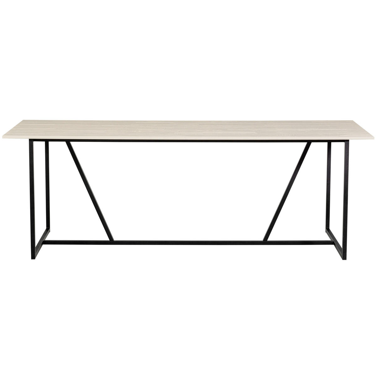 ESSTISCH Esche Schichtholz rechteckig Schwarz, Hellgrau  - Hellgrau/Schwarz, MODERN, Holz/Metall (220/90/75cm) - Livetastic