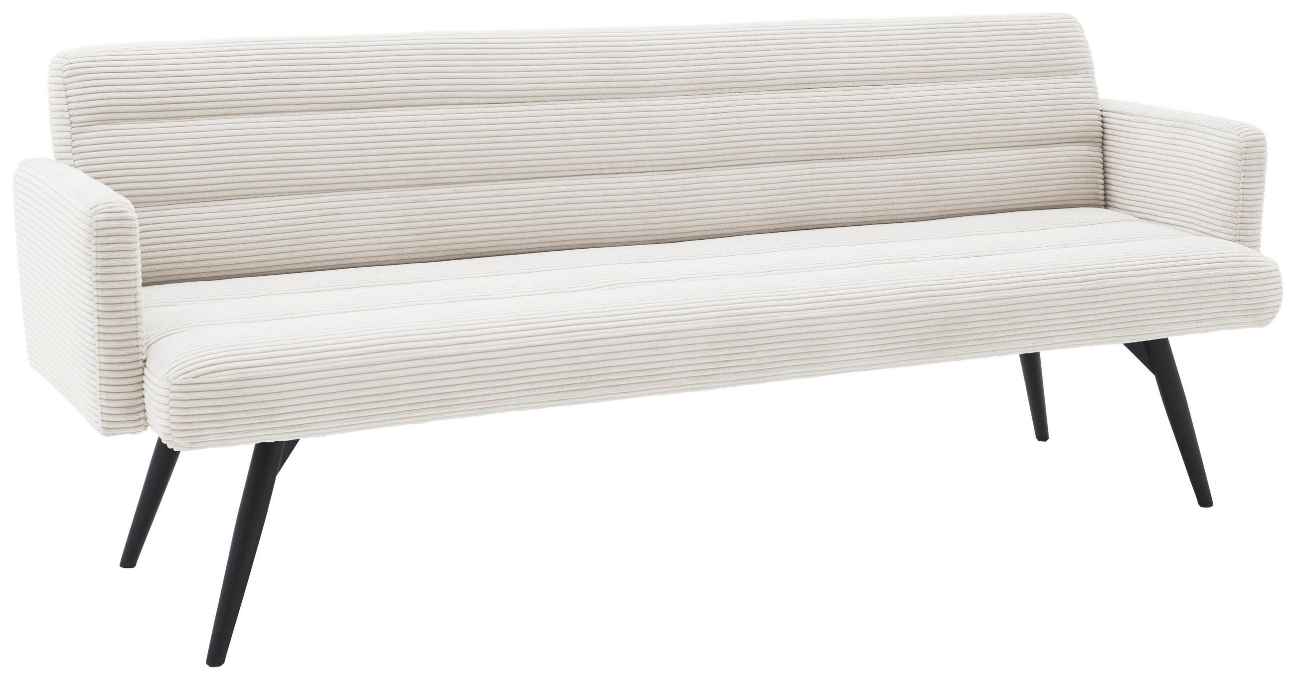 SITZBANK 216/86/68 cm Cord Weiß Metall  - Schwarz/Weiß, Design, Textil/Metall (216/86/68cm) - Dieter Knoll