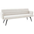 SITZBANK 216/86/68 cm Cord Weiß Metall  - Schwarz/Weiß, Design, Textil/Metall (216/86/68cm) - Dieter Knoll