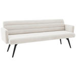 SITZBANK 216/86/68 cm Cord Weiß Metall  - Schwarz/Weiß, Design, Textil/Metall (216/86/68cm) - Dieter Knoll