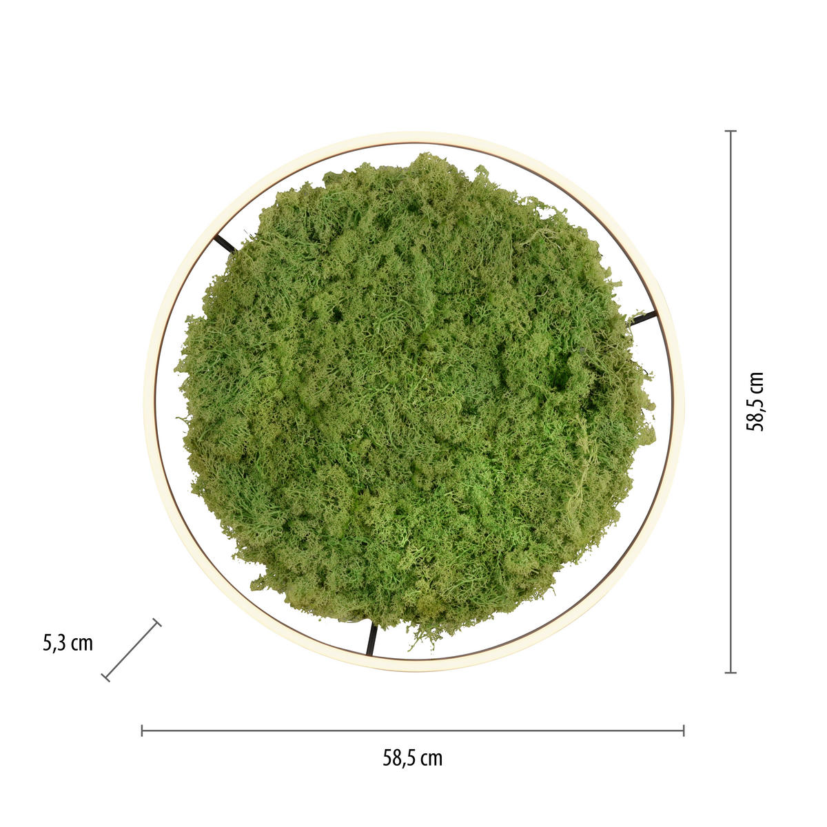 WANDLEUCHTE Ritus 58,5/58,5/5,3 cm   - Natur, Naturmaterialien/Kunststoff (58,5/58,5/5,3cm)