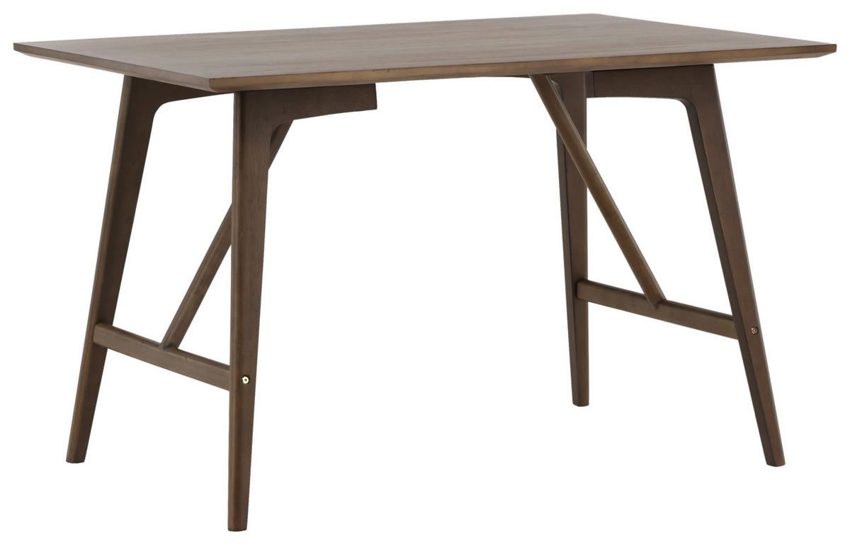 ESSTISCH Kautschukholz furniert, massiv rechteckig Dunkelbraun  - Dunkelbraun, Design, Holz/Holzwerkstoff (120/80/75cm) - Livetastic