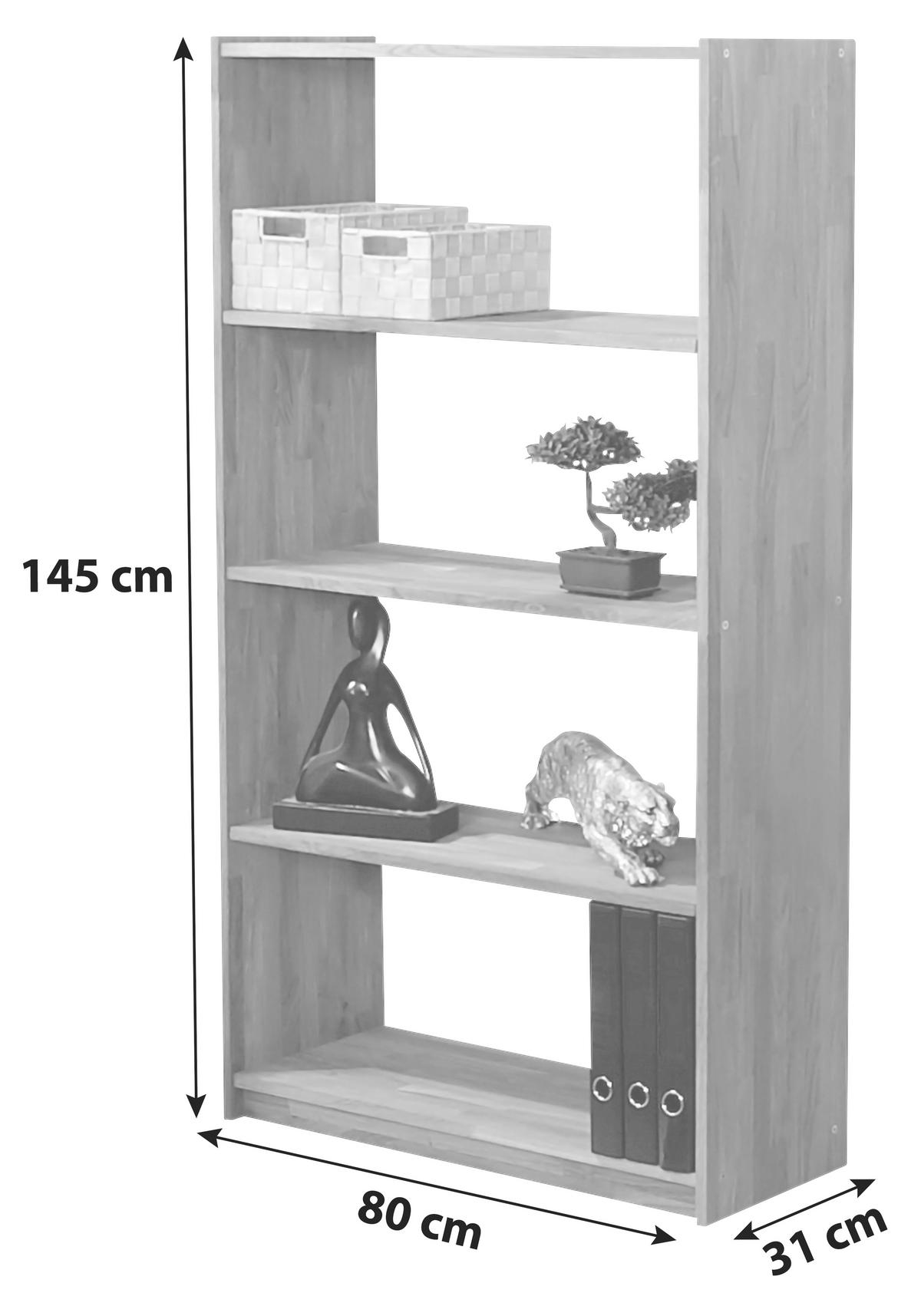 REGAL Buche massiv Buchefarben  - Buchefarben, Basics, Holz (80/145/31cm) - MID.YOU
