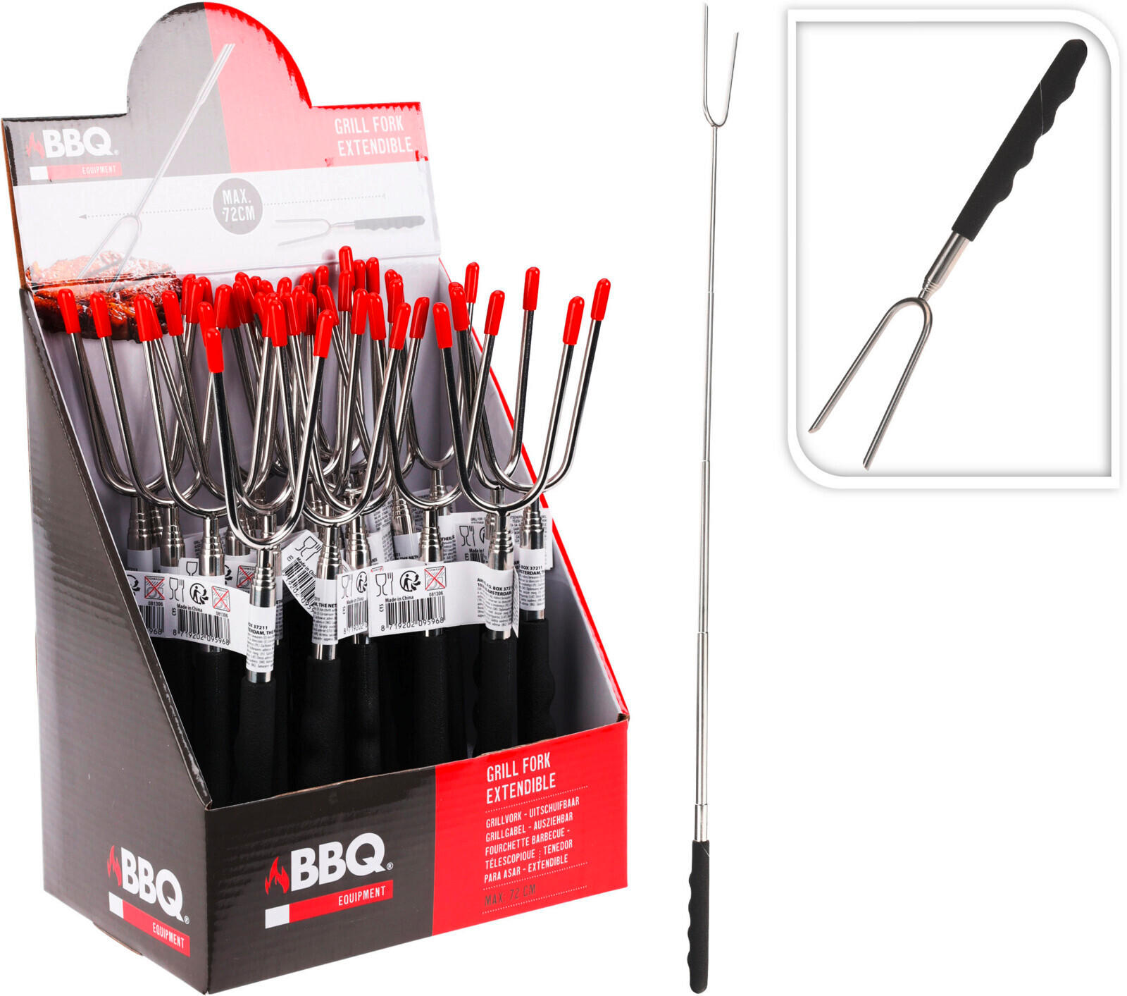 GRILOVACÍ PŘÍBOR - vícebarevná, Basics, kov (29/22/27cm)