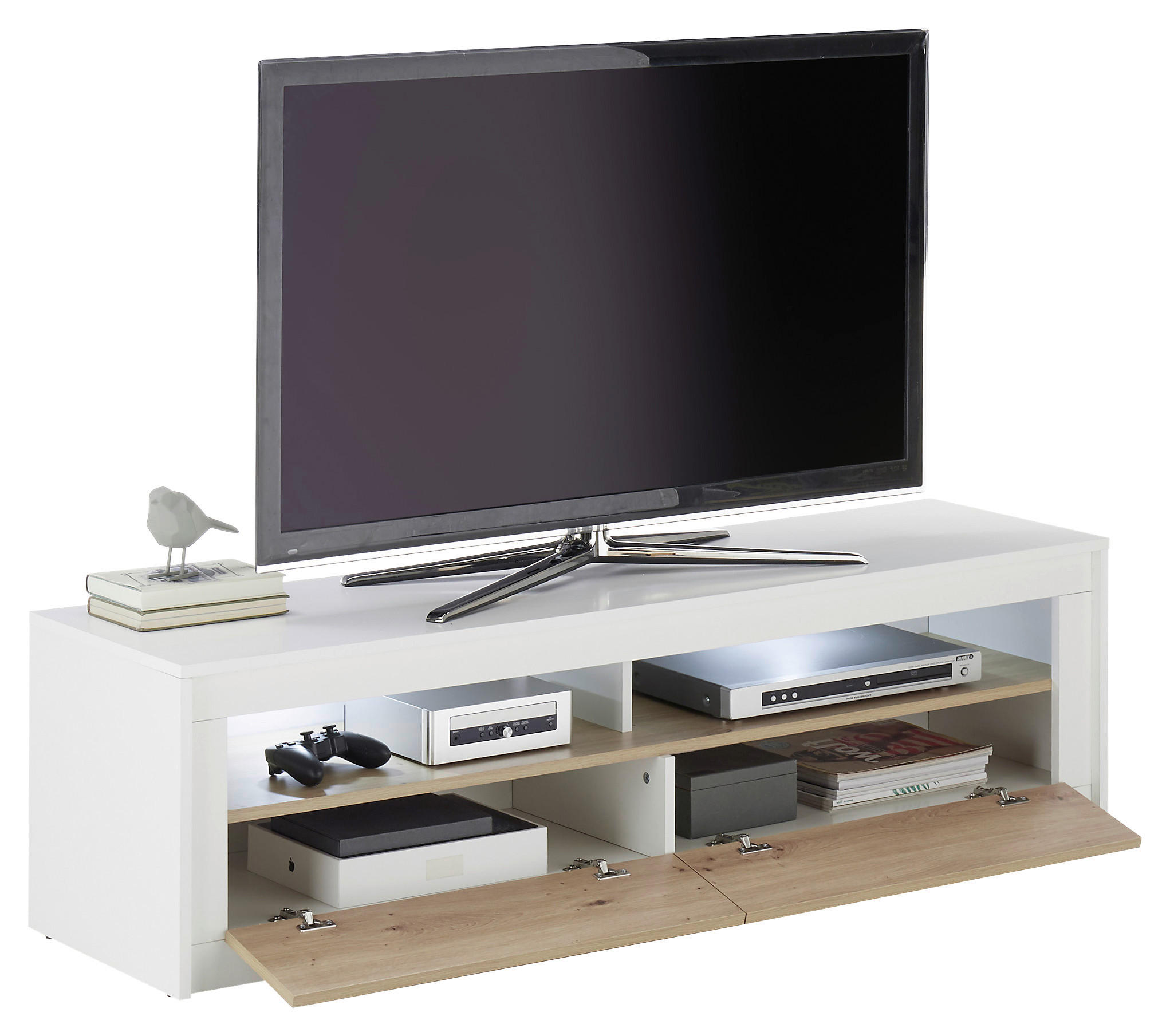 TV-ELEMENT Weiß, Eiche Artisan  - Weiß/Eiche Artisan, KONVENTIONELL (150/41/40cm) - Boxxx