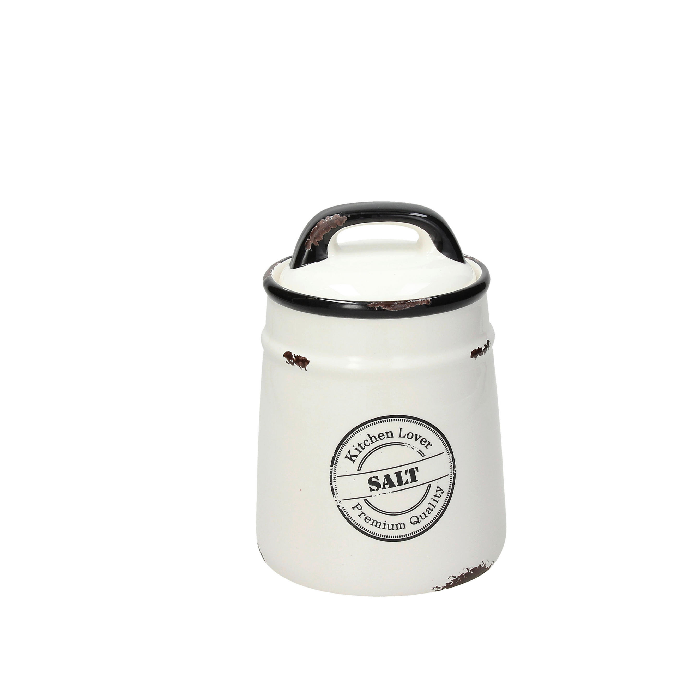 POSODA ZA SHRANJEVANJE  DOLCE CASA URBAN CHIC       12/17.5 cm      - črna/bela, Basics, keramika (12/17.5cm) - Tognana