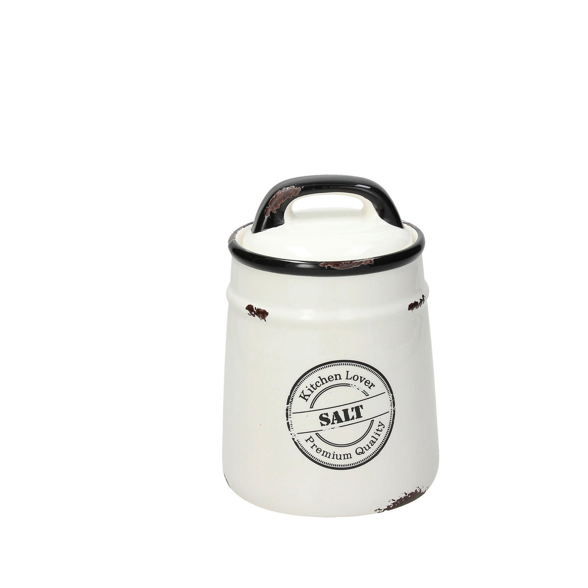 POSODA ZA SHRANJEVANJE  DOLCE CASA URBAN CHIC       12/17.5 cm      - črna/bela, Basics, keramika (12/17.5cm) - Tognana