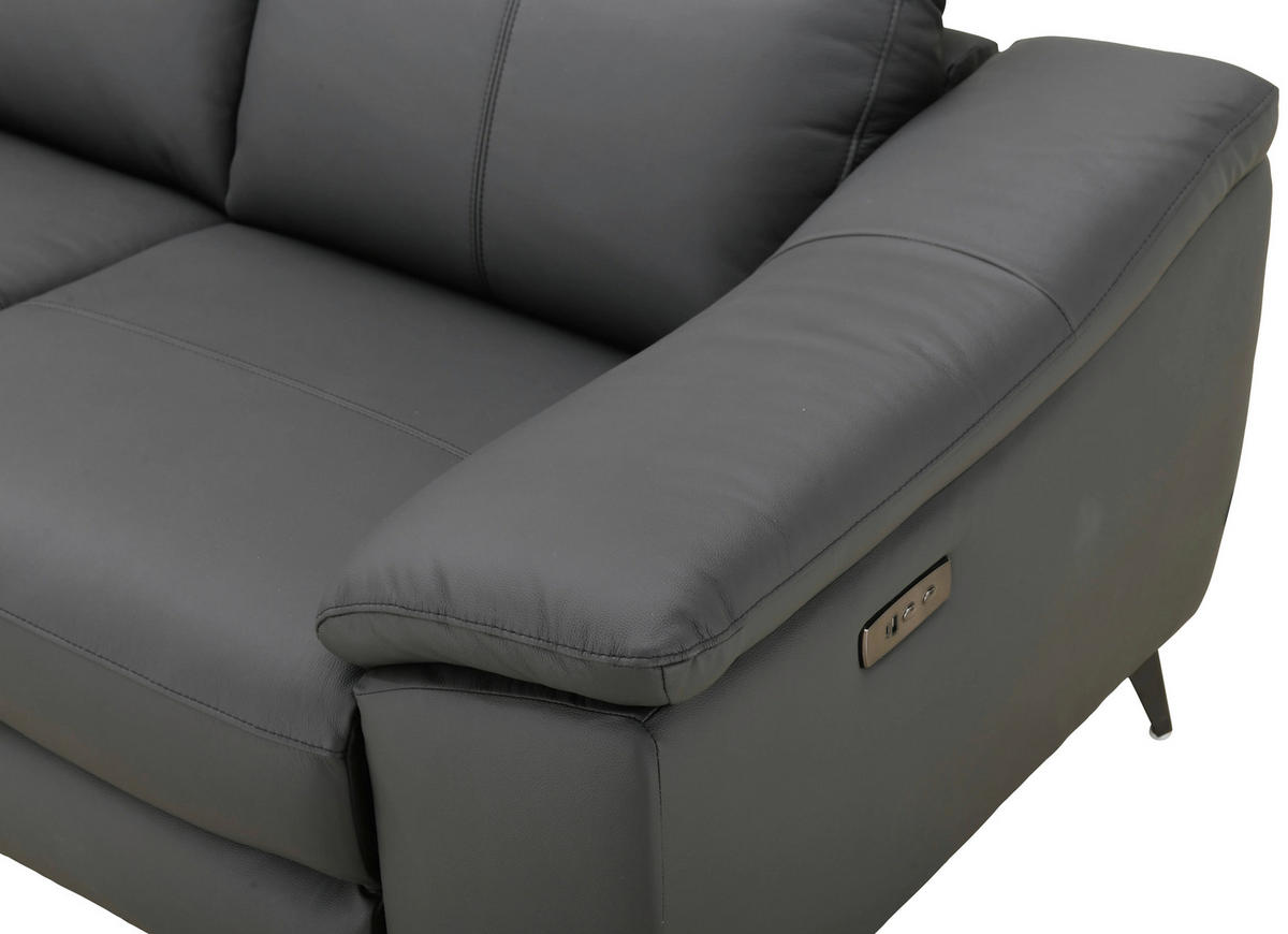 ECKSOFA  Lederlook Kombination Echtleder/Lederlook Schwarz  - Schwarz, Design, Leder/Textil (168/254cm) - Xora
