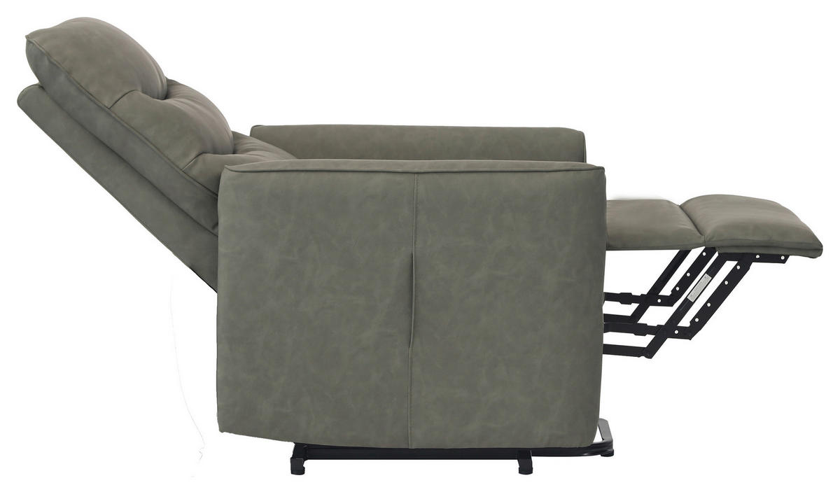 RECLINERFÅTÖLJ i läderimitation grön  - grön/svart, Klassisk, metall/textil (76/105/88cm) - MID.YOU