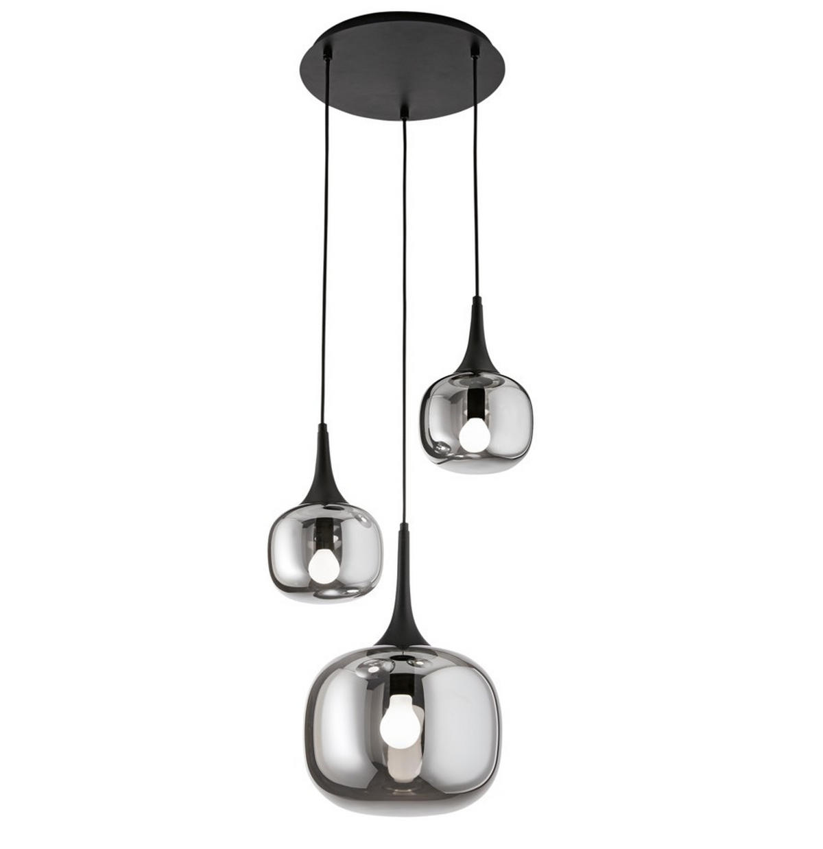 HÄNGELEUCHTE Luce Ambiente e Design 39/150 cm   - Schwarz, Trend, Glas/Metall (39/150cm)
