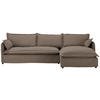 HUSSEN-ECKSOFA in Flachgewebe, Bouclé Braun  - Schwarz/Braun, Trend, Textil/Metall (295/165cm) - Livetastic