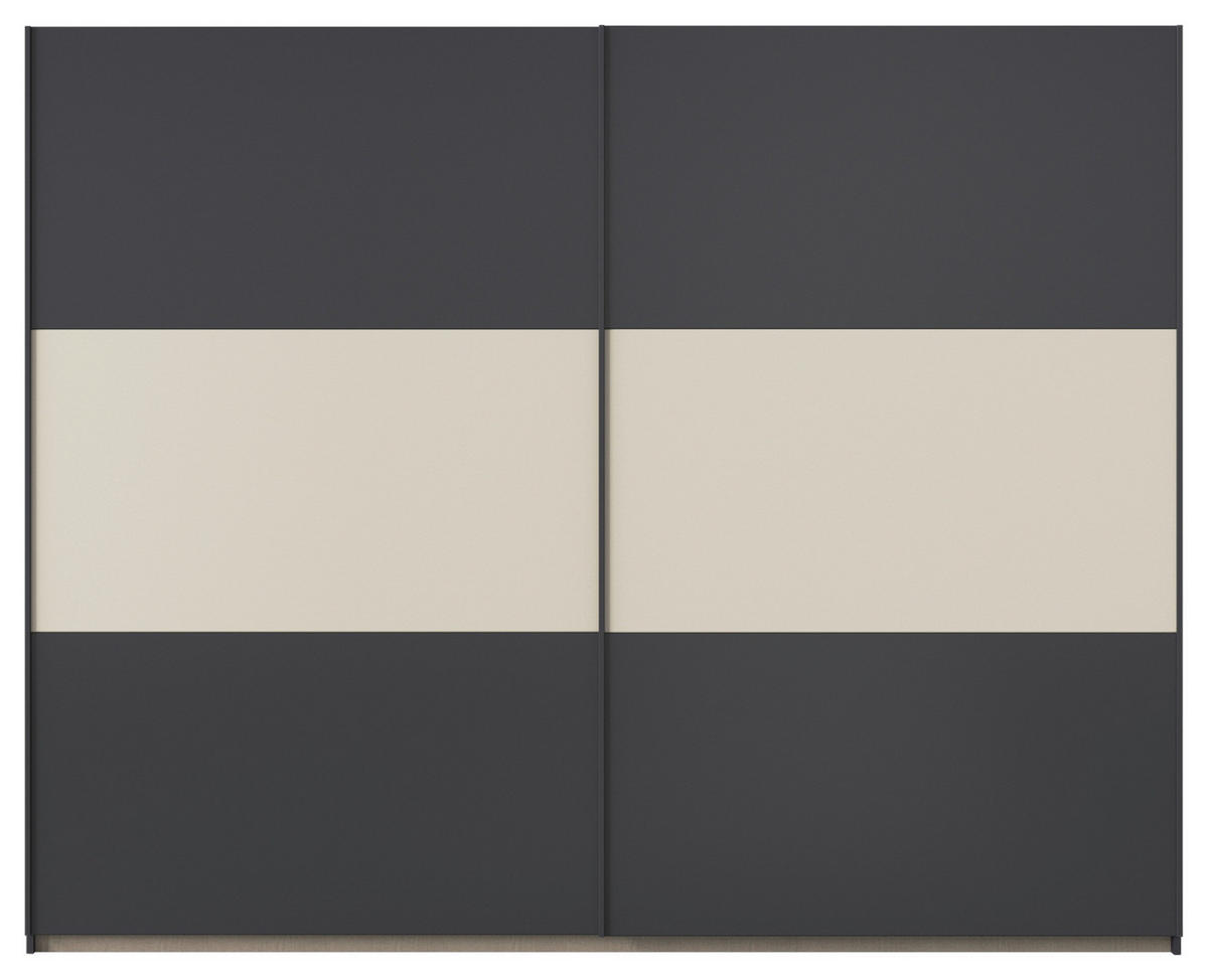 SCHWEBETÜRENSCHRANK 261/210/59 cm 2-türig Grau, Alufarben, Champagner  - Champagner/Alufarben, MODERN, Holzwerkstoff/Metall (261/210/59cm) - Rauch Möbel