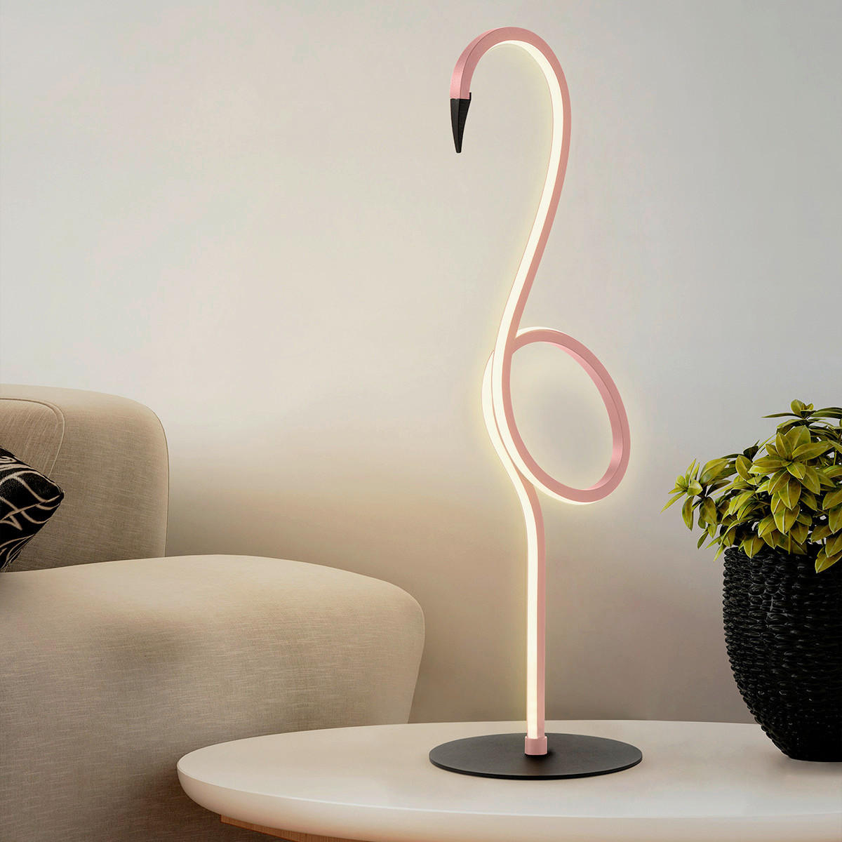 LED-TISCHLEUCHTE - Pink, Trend, Kunststoff/Metall (15/50cm) - Elstead Lighting