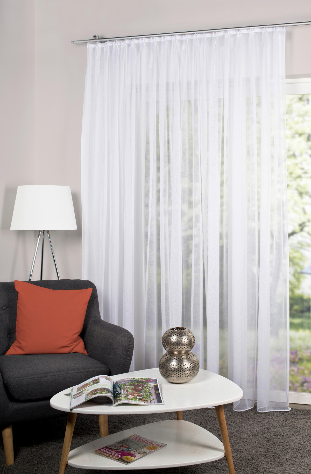 FERTIGSTORE  transparent  300/245 cm   - Weiß, Basics, Textil (300/245cm)