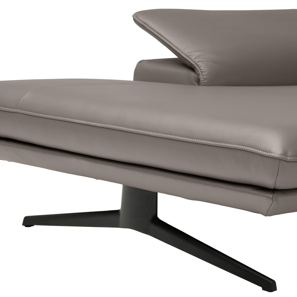 ECKSOFA  in Echtleder Graubraun  150/242 cm  - Graubraun/Beige, Design, Leder/Metall (150/242cm) - Koinor