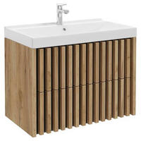 WASCHTISCHKOMBI 81 cm  - Eichefarben/Schwarz, MODERN, Keramik/Holzwerkstoff (81cm) - MID.YOU