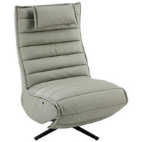 RELAXSESSEL in Metall, Textil, Leder Grau, Schwarz  - Schwarz/Grau, Design, Leder/Textil (68/108/84cm) - Stylife