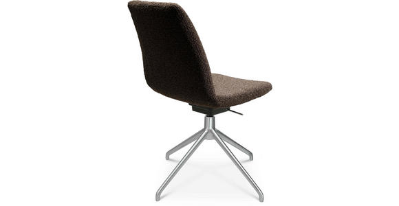 STUHL in Aluminium Flachgewebe Metall, Textil - Dunkelbraun, Design, Textil/Metall (46/81,5-84,5/55cm) - Johann Jakob
