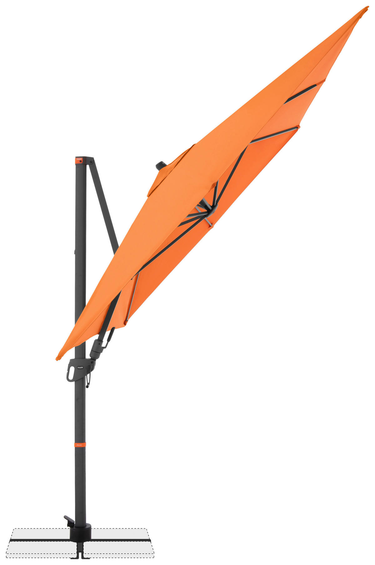 ZÁVESNÝ SLNEČNÍK 320/240 cm - oranžová/antracitová, Basics, kov/textil (320/240cm) - Doppler