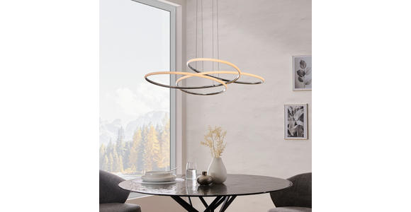 LED-HÄNGELEUCHTE 84,5/150 cm  - Silberfarben, Design, Kunststoff/Metall (84,5/150cm) - Novel