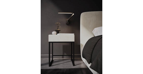NACHTSCHRANK 45/55/45 cm - Creme/Schwarz, Design, Textil/Metall (45/55/45cm) - Esposa