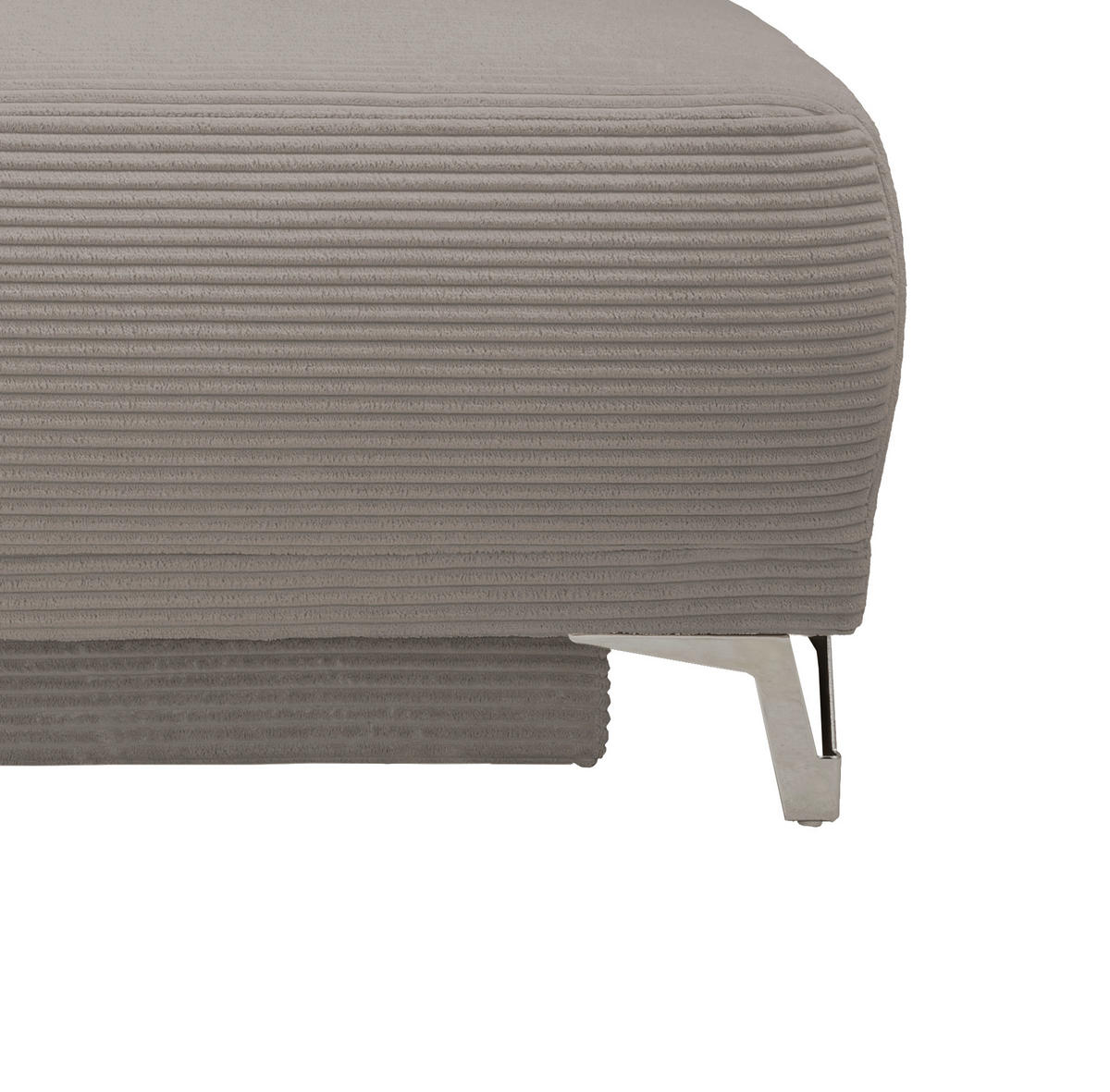 SCHLAFSOFA in Cord Graubraun  - Chromfarben/Graubraun, Modern, Textil/Metall (198/90/100cm) - Livetastic