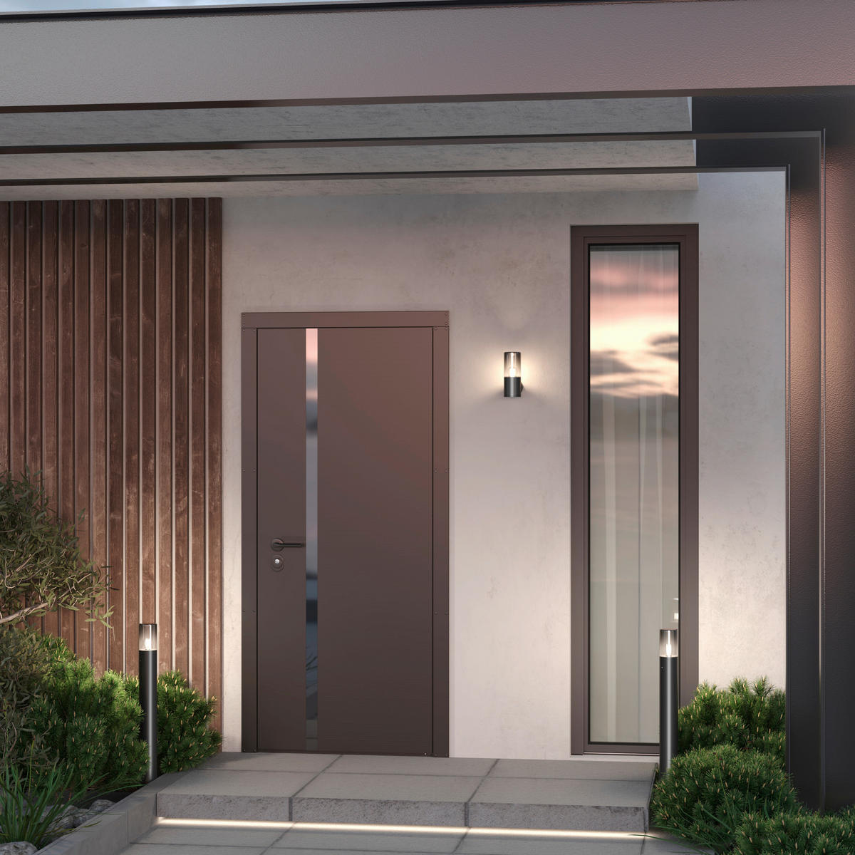 WEGELEUCHTE Outdoor 8/25 cm  - Dunkelgrau, Design, Glas/Metall (8/25cm) - MAYTONI