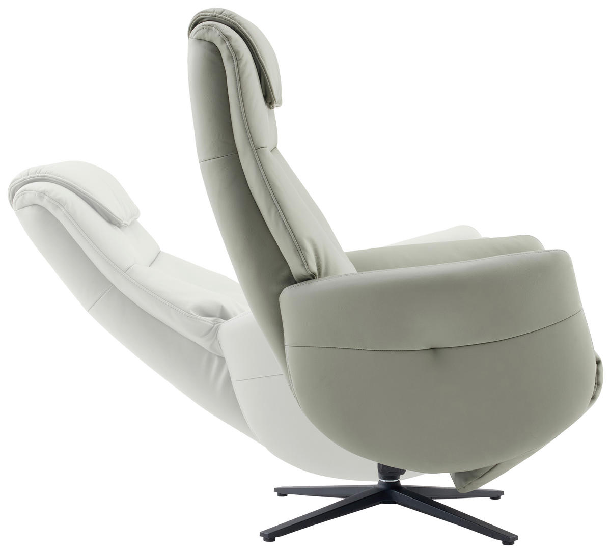 MASSAGESESSEL Echtleder Lederlook Grau    - Grau, Design, Leder/Textil (77/113/90cm) - Xora