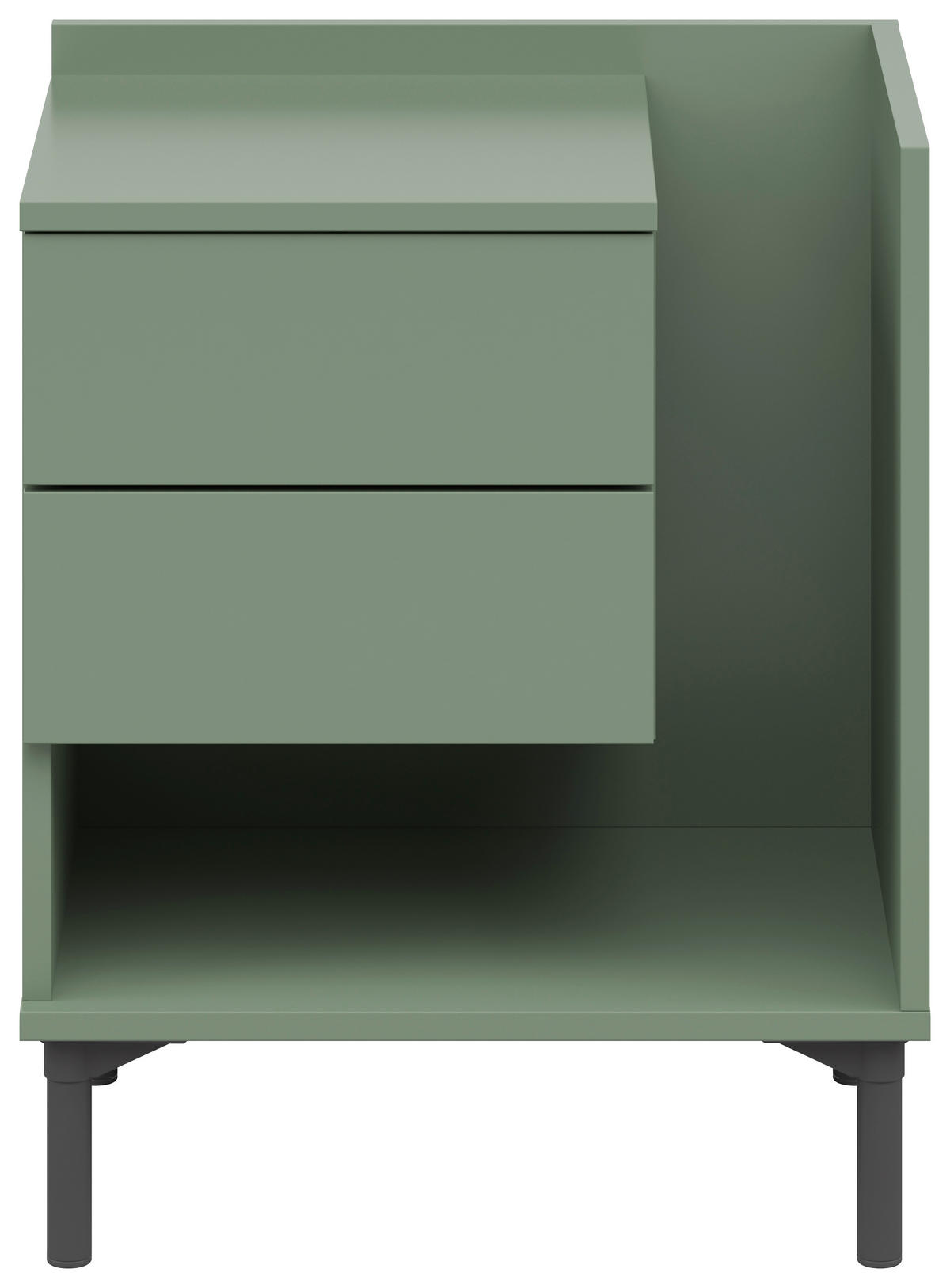 NACHTKÄSTCHEN 50/62/38 cm  in Salbeigrün  - Salbeigrün/Graphitfarben, Design, Holzwerkstoff/Kunststoff (50/62/38cm) - Lomoco