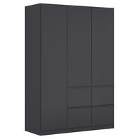 KLEIDERSCHRANK Grau  - Grau, Trend, Holzwerkstoff/Kunststoff (136/197/54cm) - Xora