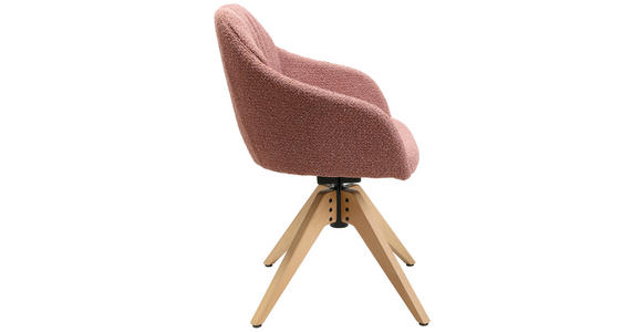ARMLEHNSTUHL in Flachgewebe - Eichefarben/Rosa, Design, Holz/Textil (58/82,5-85,2/60cm) - Johann Jakob