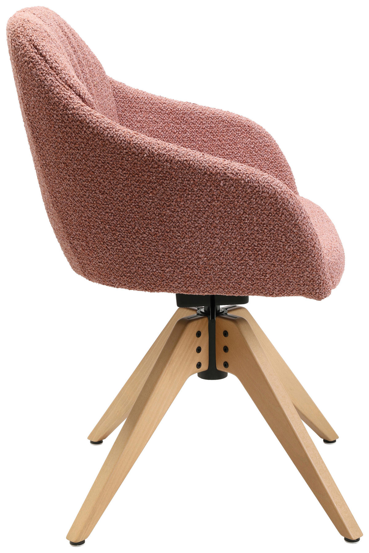 ARMLEHNSTUHL  in Flachgewebe  - Eichefarben/Rosa, Design, Holz/Textil (58/82,5-85,2/60cm) - Johann Jakob