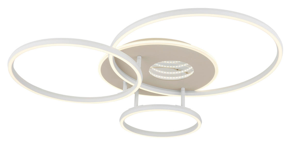 LED-DECKENLEUCHTE Invertina 80,7/70/13 cm   - Sandfarben/Chromfarben, Design, Kunststoff/Metall (80,7/70/13cm) - Globo