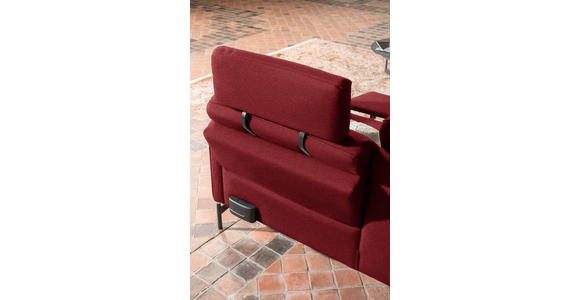 ECKSOFA in Flachgewebe, Struktur Rot  - Anthrazit/Rot, Design, Textil/Metall (230/254cm) - Ambiente