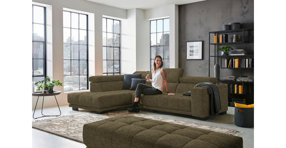 ECKSOFA in Mikrofaser Dunkelgrün 207/301 cm - Dunkelgrün/Schwarz, Design, Textil/Metall (207/301cm) - Xora