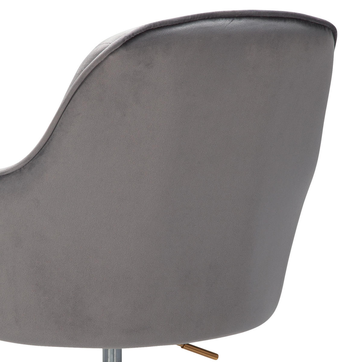 OTOČNÁ STOLIČKA, zamat, sivá - sivá/zlatá, Konventionell, kov/textil (54/105/52cm) - MID.YOU
