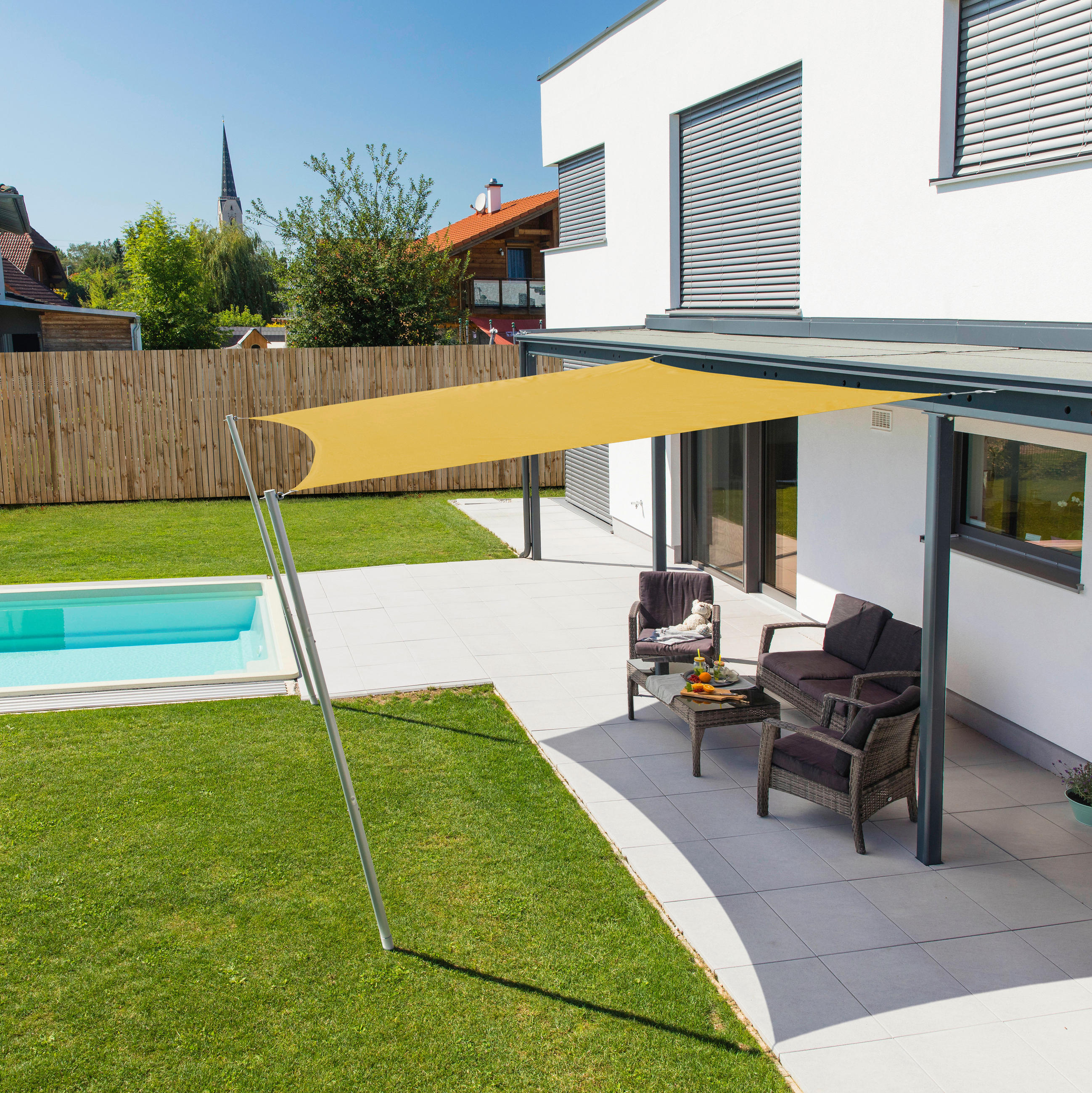 GARTENSONNENSEGEL  300/300 cm  - Gelb, Basics, Kunststoff (300/300cm)
