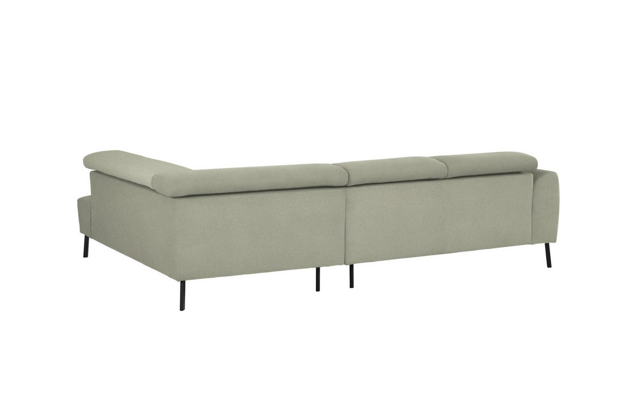 ECKSOFA in Chenille Creme  280/205 cm  - Creme/Schwarz, Design, Textil/Metall (280/205cm) - Xora